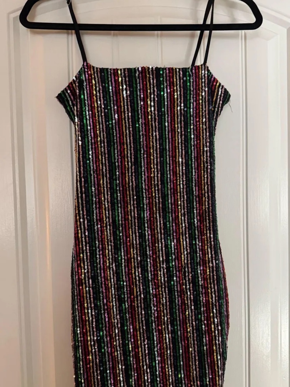 Multi colored sequin mini dress